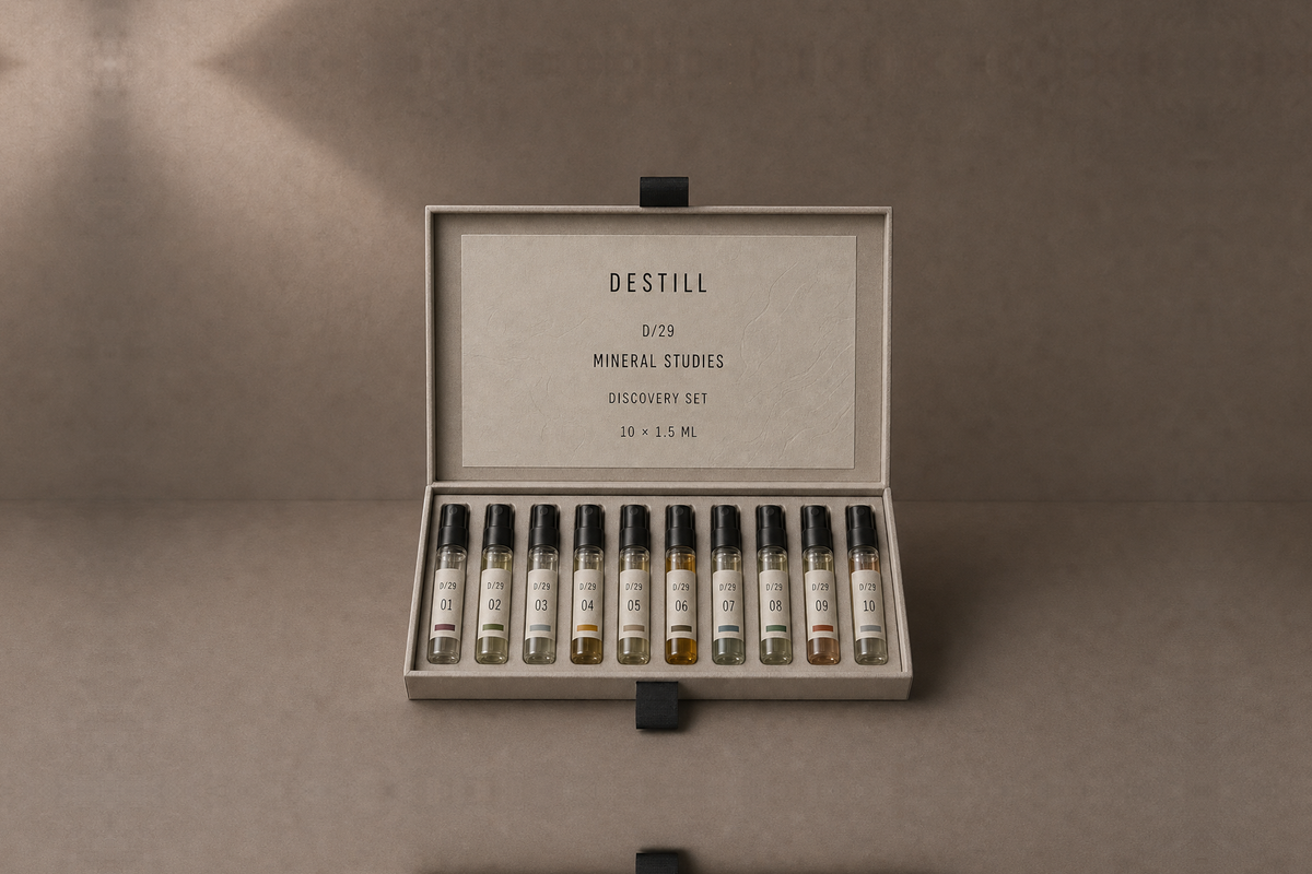DESTILL Mineral Studies discovery set with ten glass sample vials